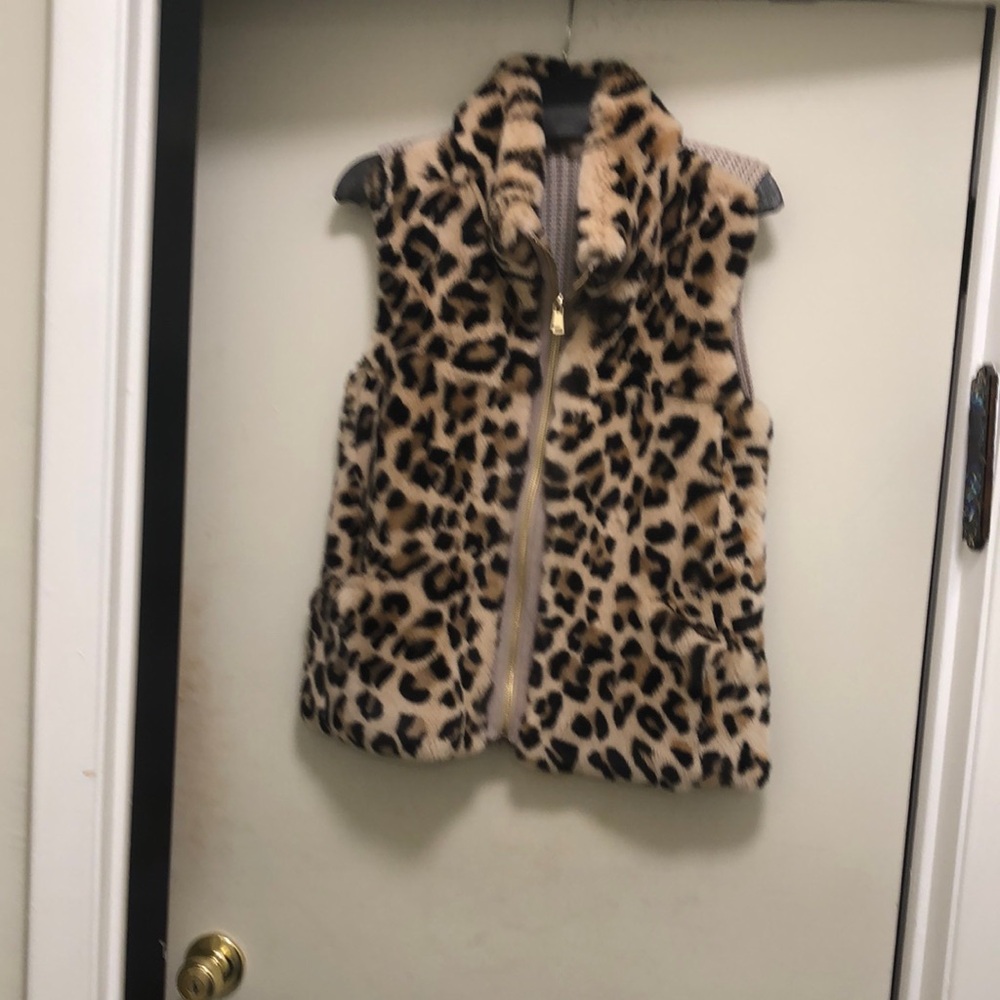 Leopard Print Faux Fur Vest
